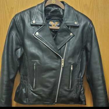 Ladies leather moto jacket