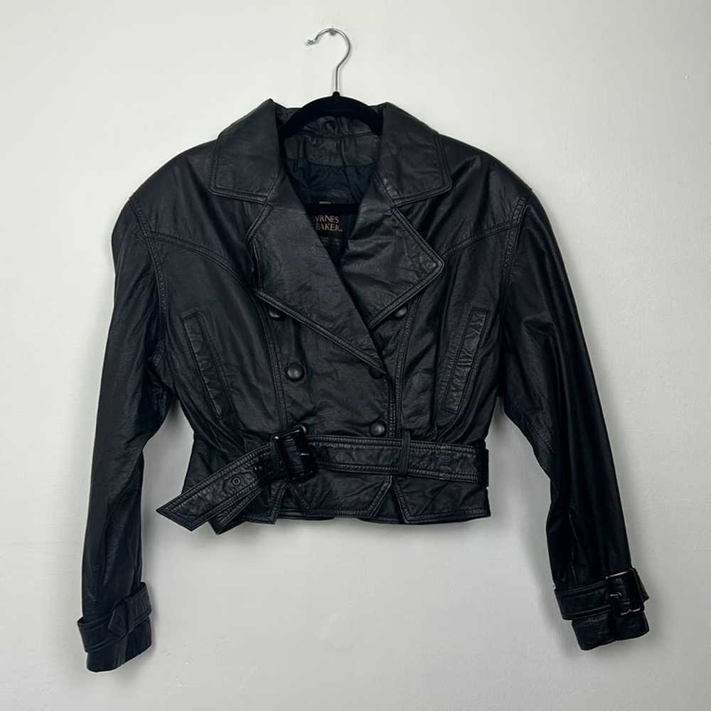 Vintage 80s Byrnes & Baker Leather Moto Jacket - image 1