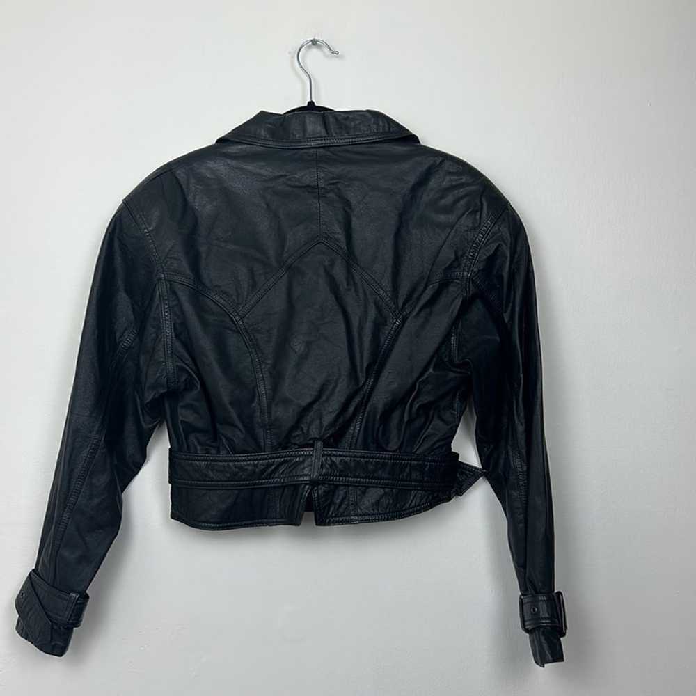 Vintage 80s Byrnes & Baker Leather Moto Jacket - image 2