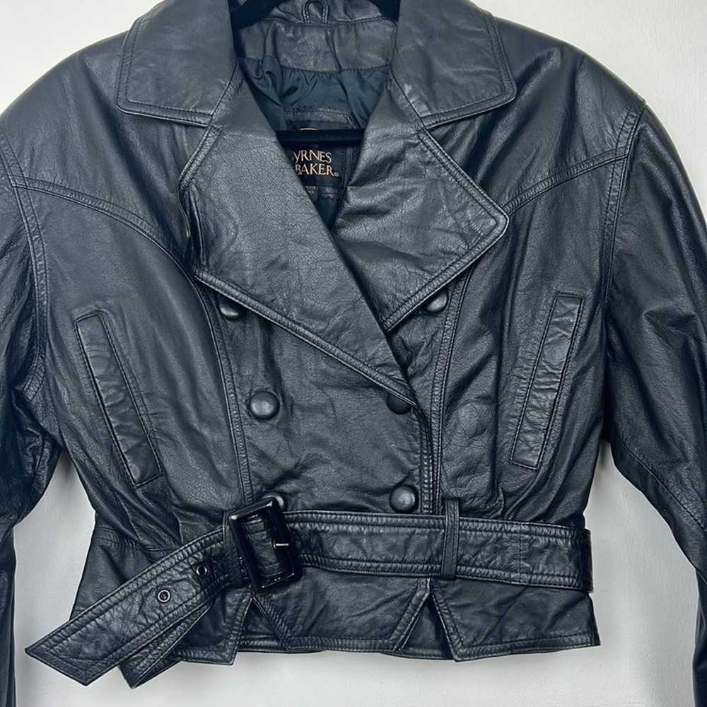 Vintage 80s Byrnes & Baker Leather Moto Jacket - image 3