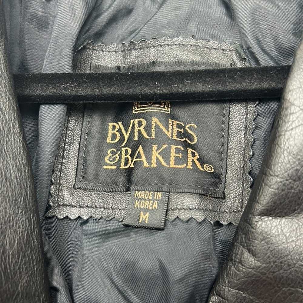 Vintage 80s Byrnes & Baker Leather Moto Jacket - image 4
