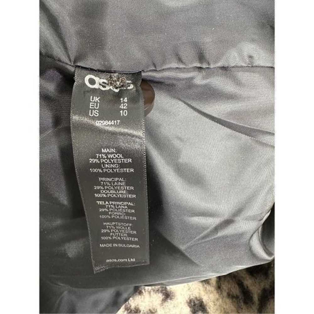 ASOS Wool Overcoat Womens Size 10 Leopard Print T… - image 11