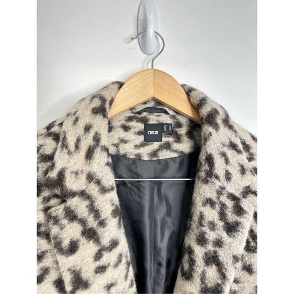 ASOS Wool Overcoat Womens Size 10 Leopard Print T… - image 9