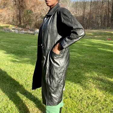 Vintage Charles Klein Leather Trench Coat  M/L - image 1