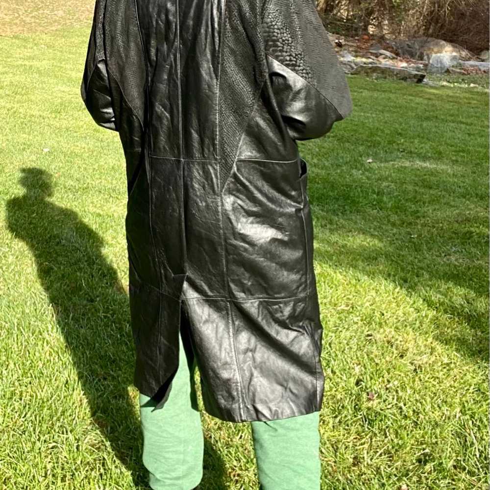 Vintage Charles Klein Leather Trench Coat  M/L - image 7