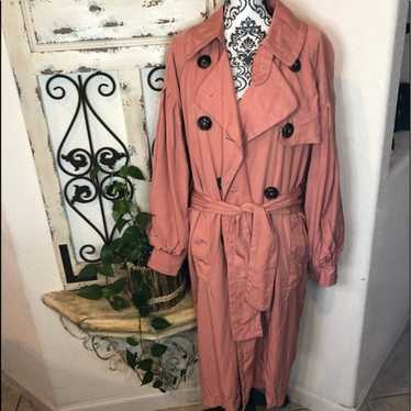 Free people peach balloon sleeve trench coat - image 1