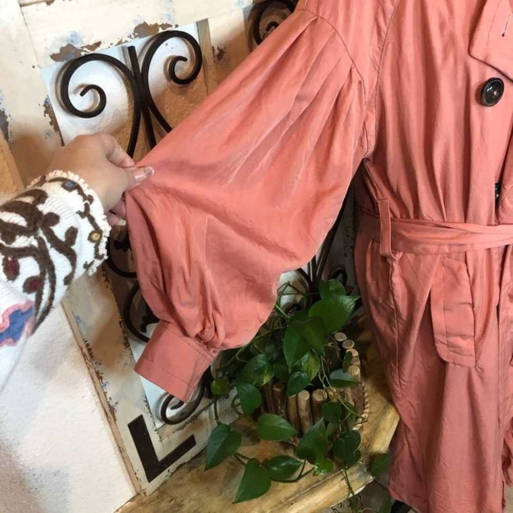 Free people peach balloon sleeve trench coat - image 2