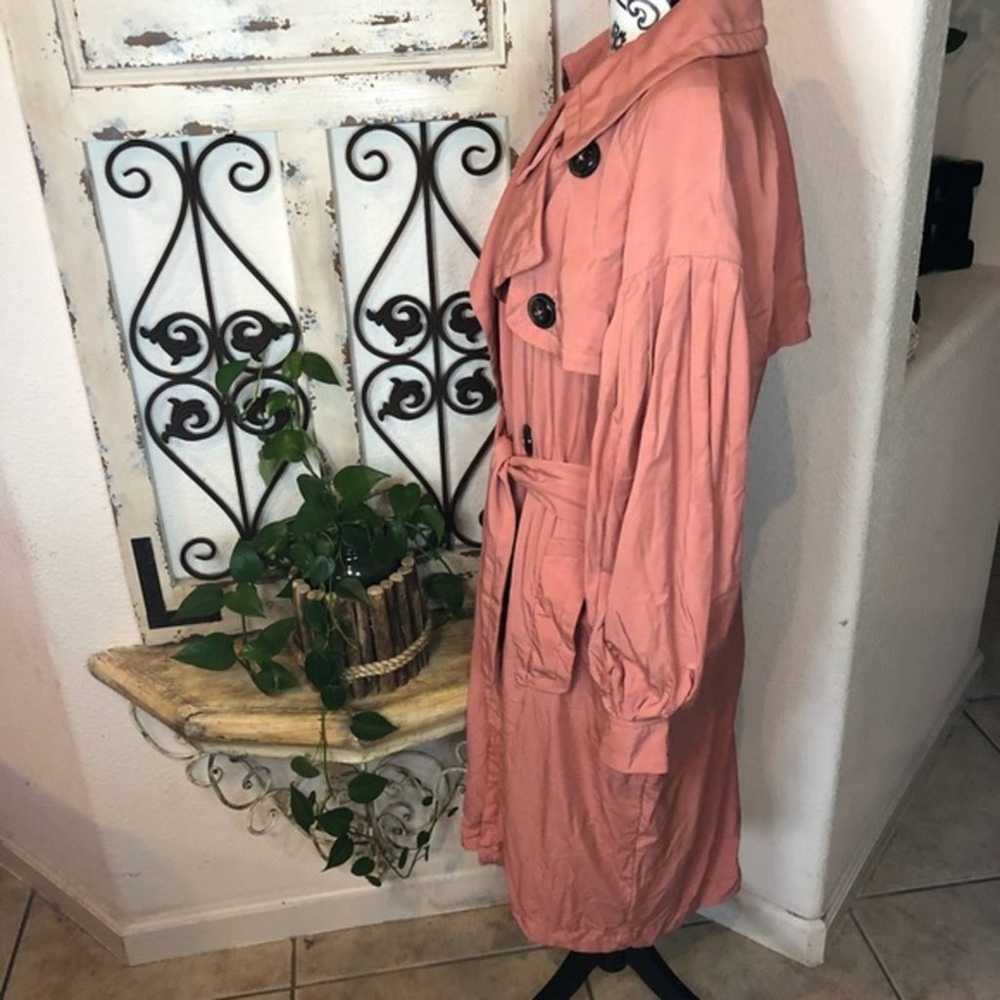 Free people peach balloon sleeve trench coat - image 3