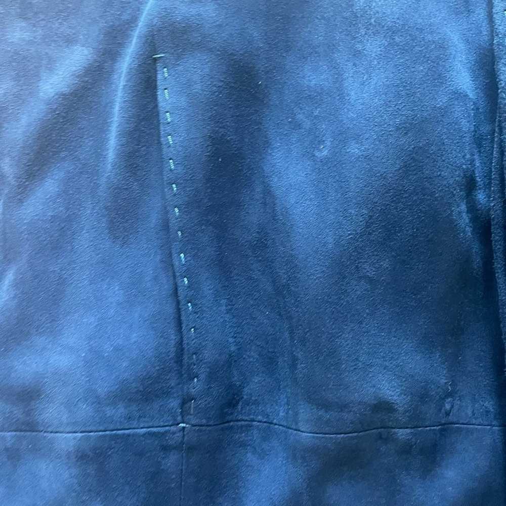 Marina Rinaldi Blue Suede Blazer Jacket w/ belt -… - image 7