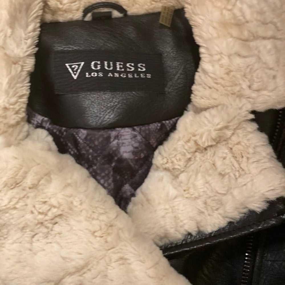 FABULOUS Belted Vegan Leather Guess Car Coat - image 4