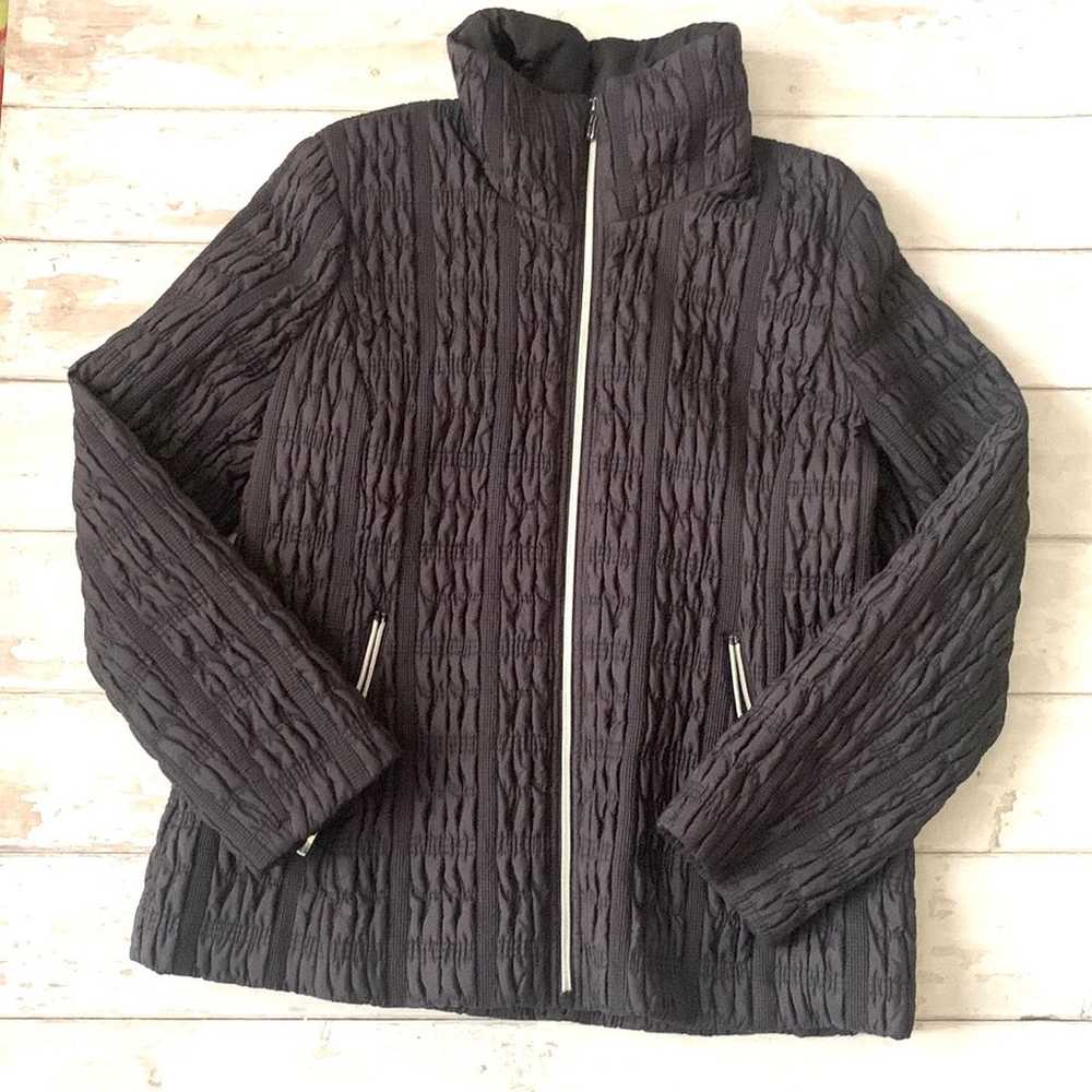 Ann Klein XL Women’s Black Zip Up Puffer Jacket S… - image 1