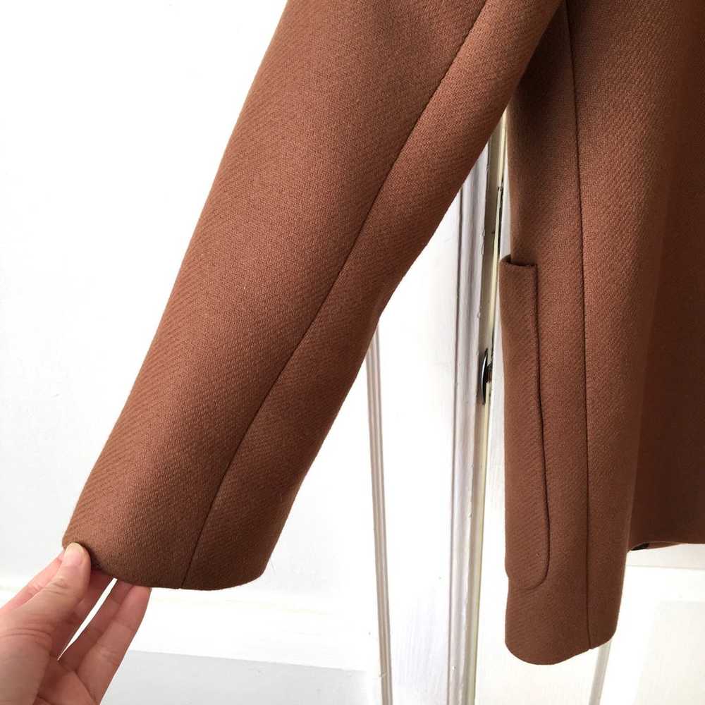 Zara Camel Color Wool Hooded Zip Up Long Coat Jac… - image 10