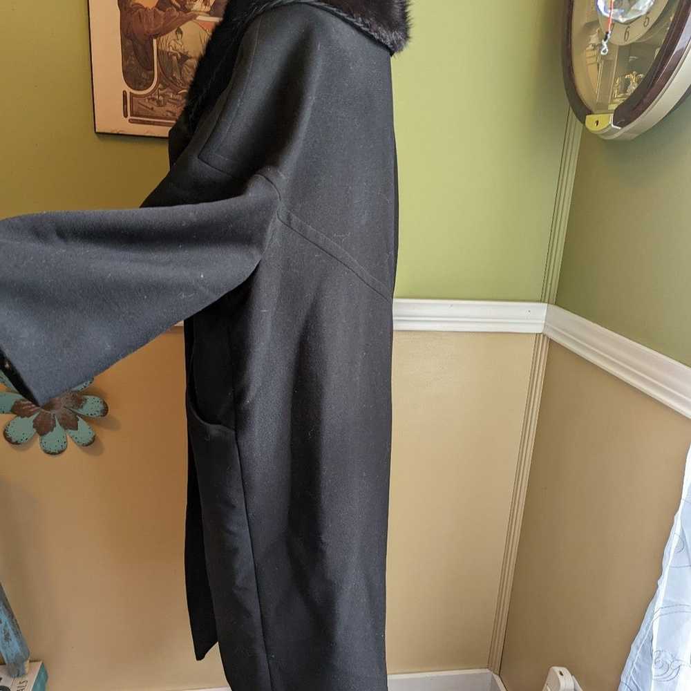 Vintage wool fur trim dress coat - image 3