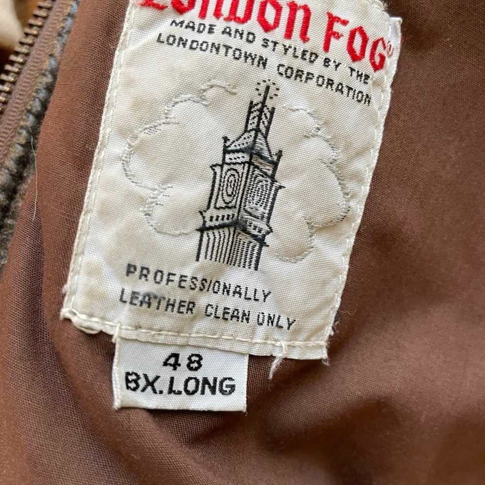 Vintage London Fog Men's Brown Leather Bomber Jac… - image 7