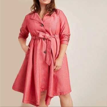 ANTHROPOLOGIE | Spring Elle Trench Coat in Red Sz 