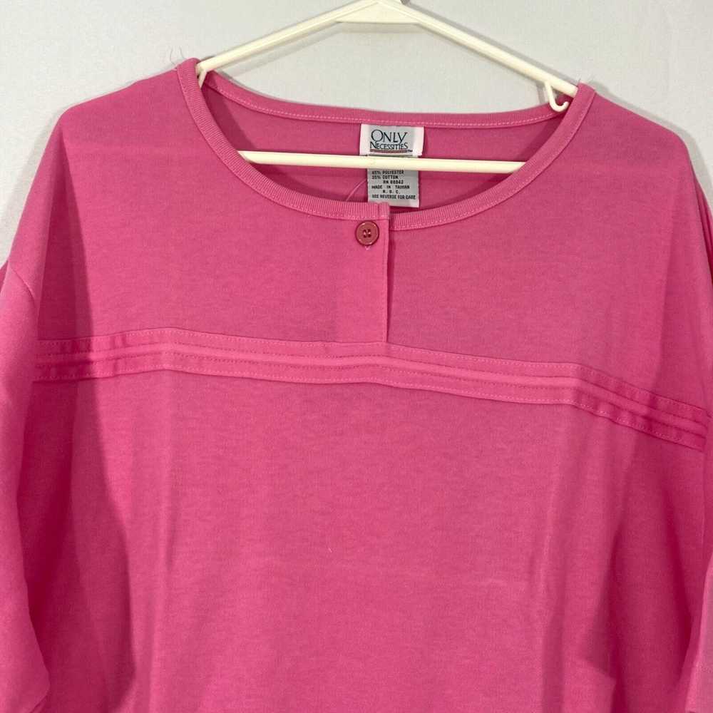 Vintage Only Necessities Womens Pink Short Sleeve… - image 3