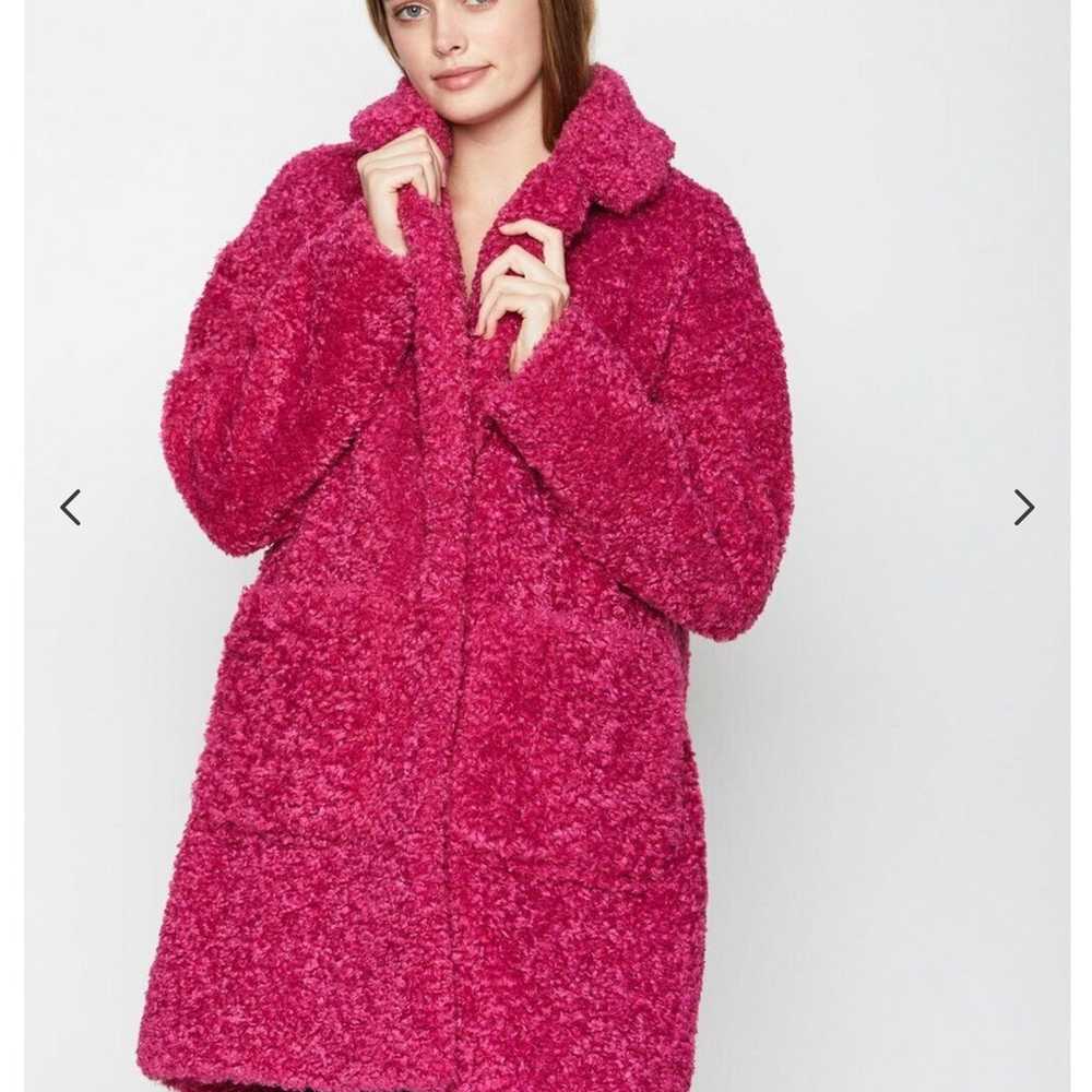 BCBG Florence borg Teddy Coat Fuchsia - image 2