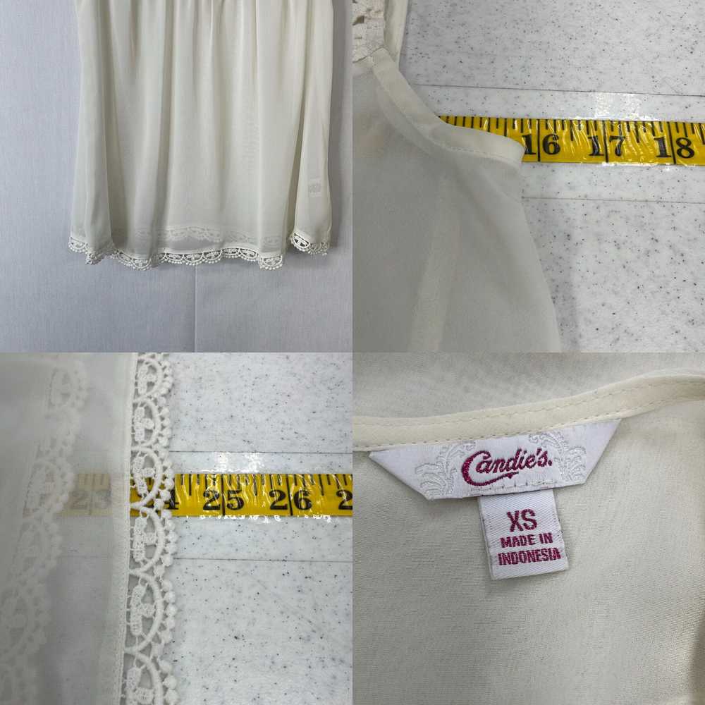Vintage Candie's Womens White Floral Lace Sleevel… - image 4