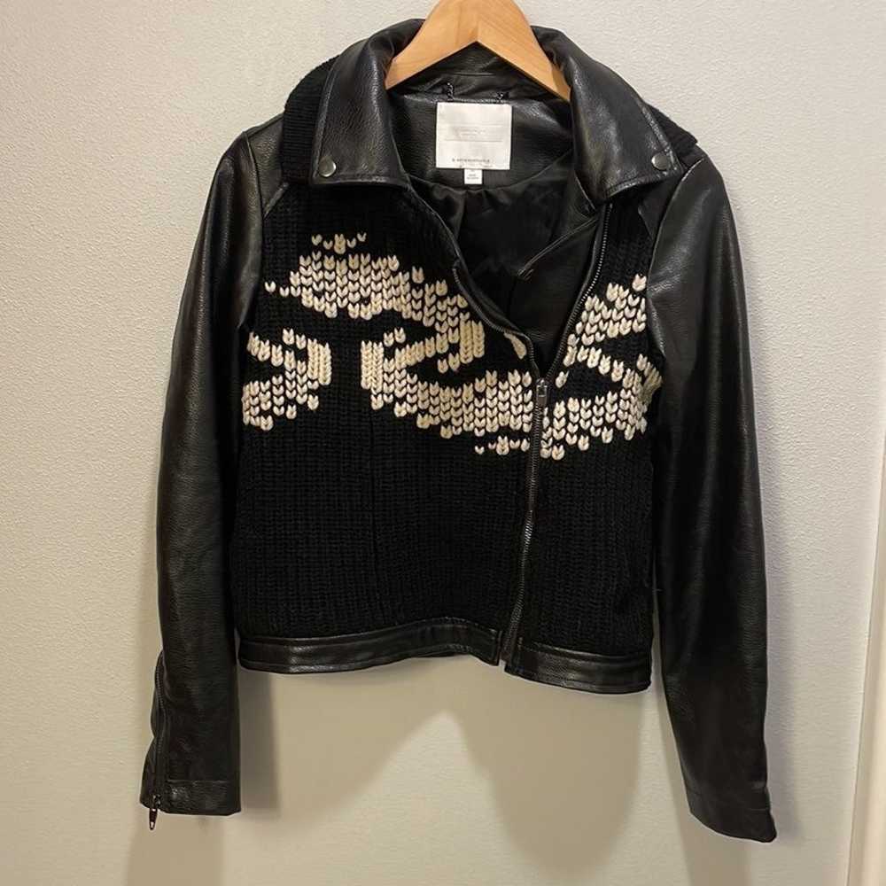 Anthropologie faux leather moto jacket - image 2