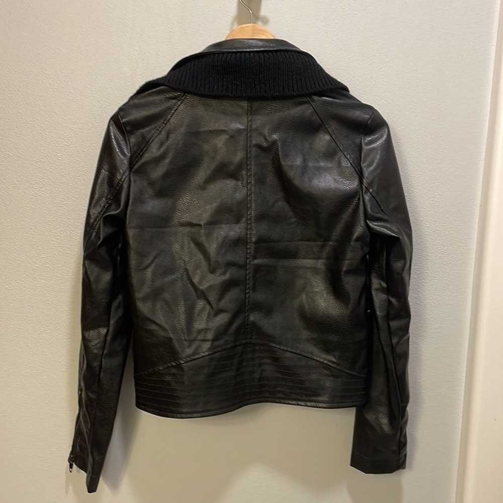 Anthropologie faux leather moto jacket - image 4