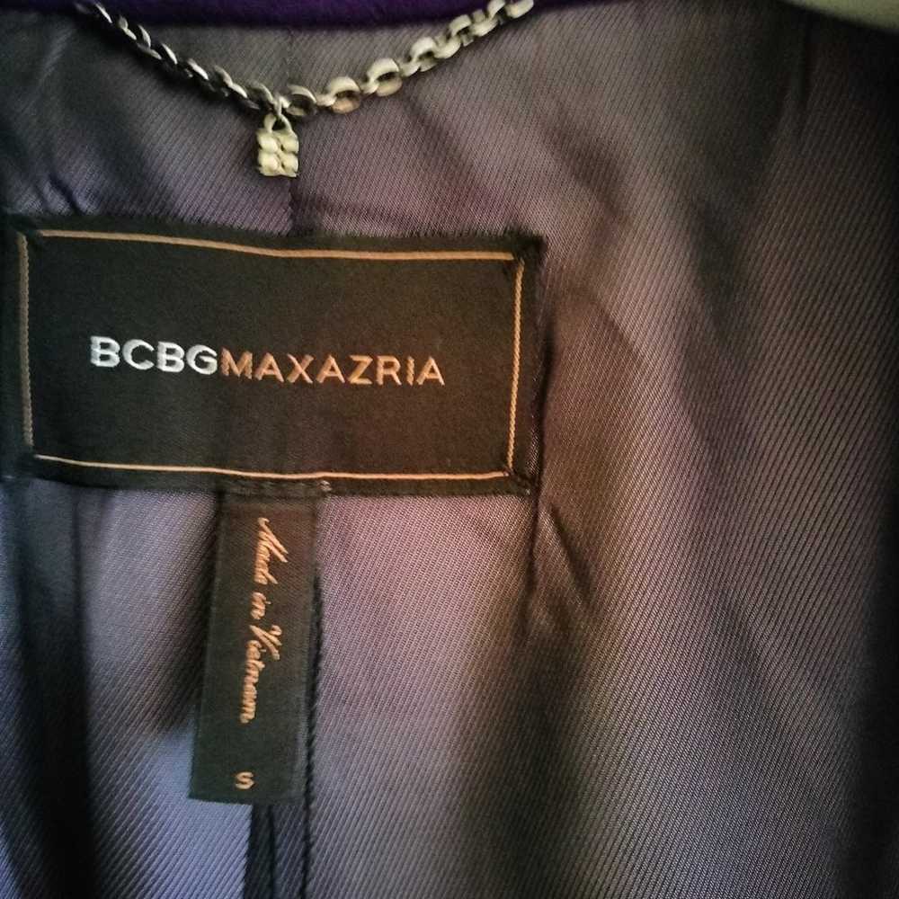BCBG MaxAzria Wool Cropped Pea Coat Purple - image 4