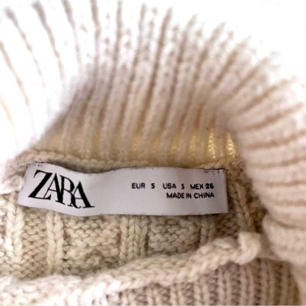 Zara Zara Oversized Ecru High Neck Cable Knit Chu… - image 4