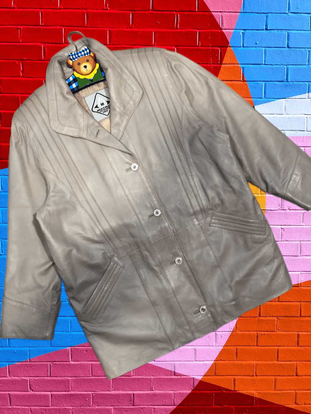 Leather Jacket × Racing × Streetwear Vintage Marl… - image 1