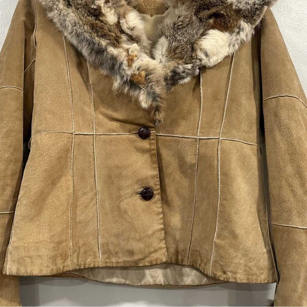 Wilson's Leather Blonde Suede Fur Collar Jacket S… - image 2