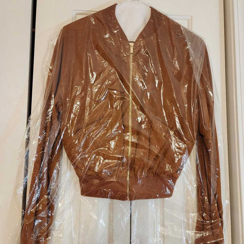 House of CB Tan Suedette Bomber Jacket - image 10