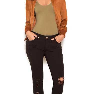 House of CB Tan Suedette Bomber Jacket - image 1