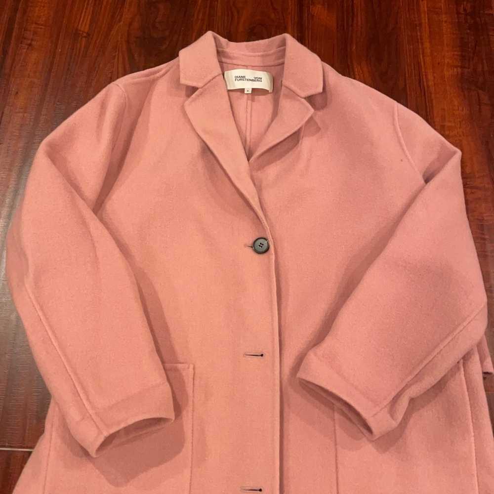 Womens DVF pink coat size S - image 2