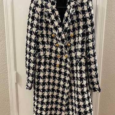 Zara Tweed Houndstooth Coat