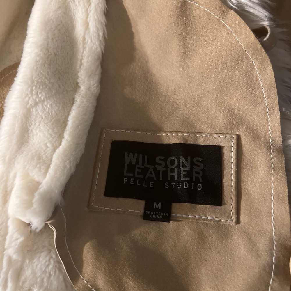 wilsons leather jacket long fur trim - image 1