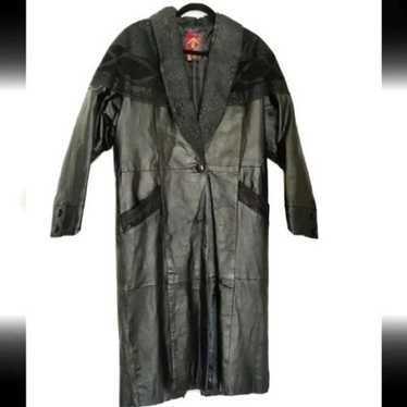 Vintage G III Womens Black Leather Long Sleeve Po… - image 1