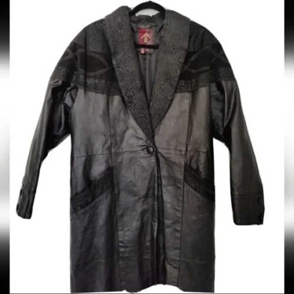 Vintage G III Womens Black Leather Long Sleeve Po… - image 3