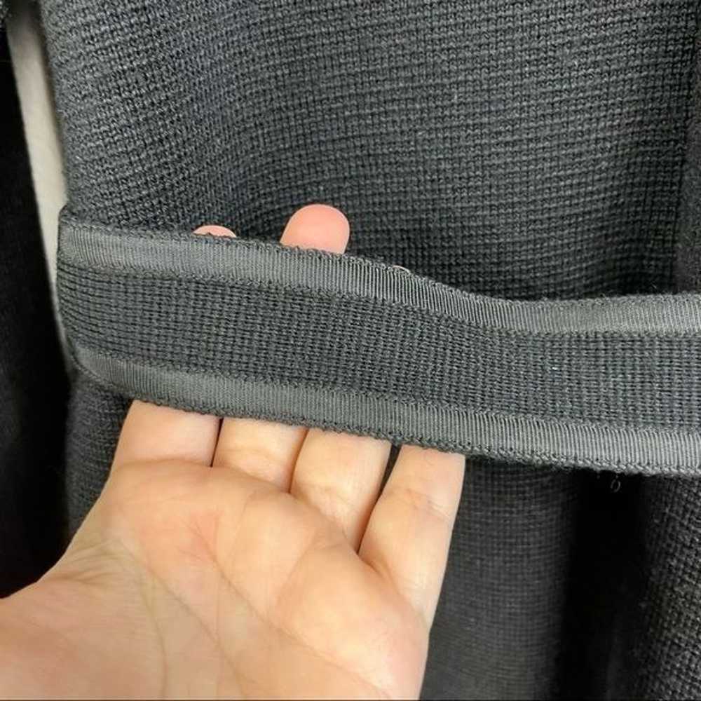 J Crew Knit Button Front Belted Black Jacket - image 4