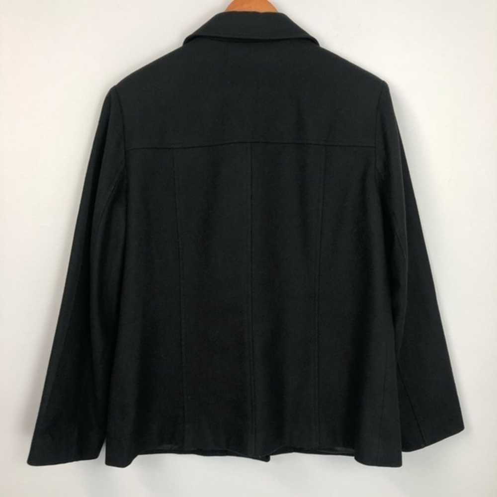 Sandro Black Wool Button Up Jacket Sz 12 - image 10