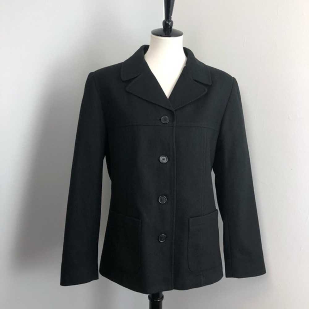 Sandro Black Wool Button Up Jacket Sz 12 - image 1