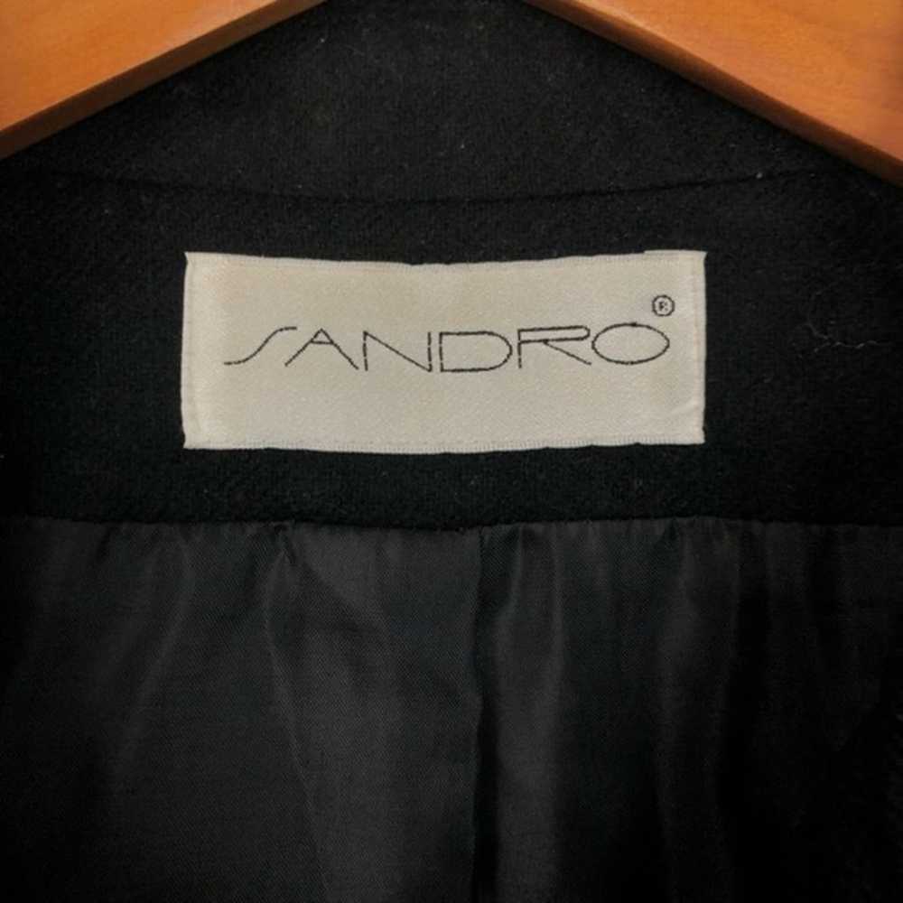 Sandro Black Wool Button Up Jacket Sz 12 - image 8