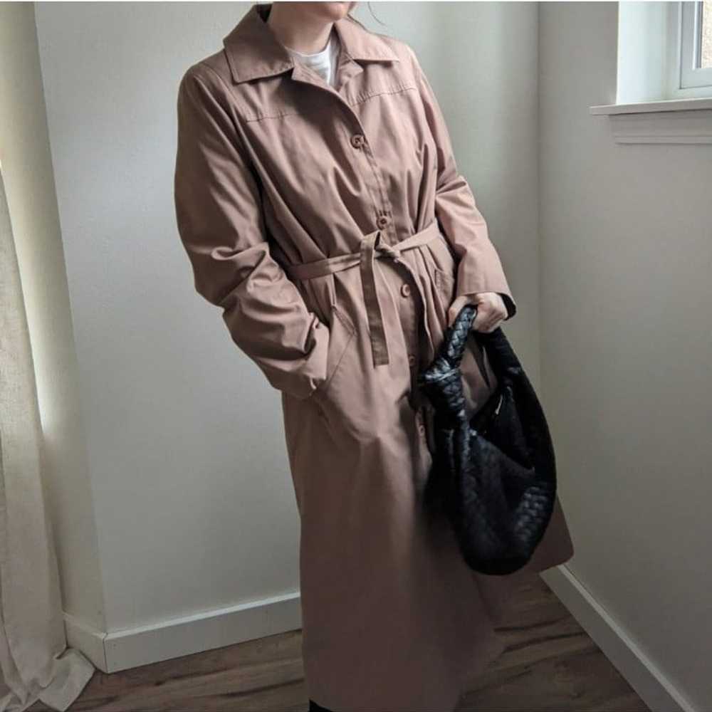 London Fog Vintage Taupe Brown Lined Trench Coat … - image 1