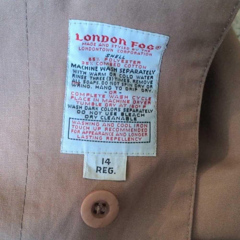 London Fog Vintage Taupe Brown Lined Trench Coat … - image 5