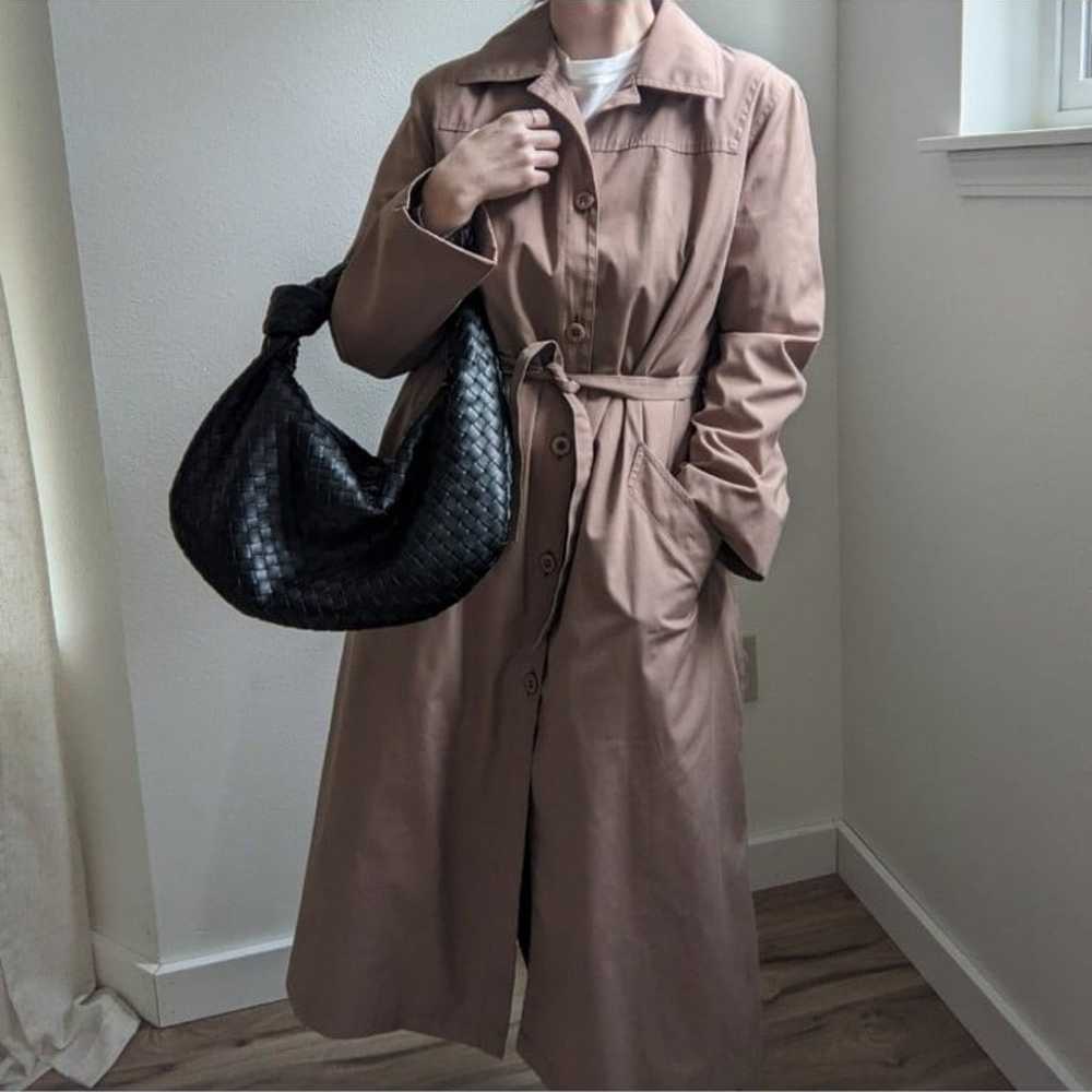 London Fog Vintage Taupe Brown Lined Trench Coat … - image 8