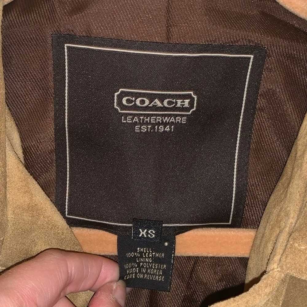 Coach Caramel Suede Cropped Jacket XS - image 6