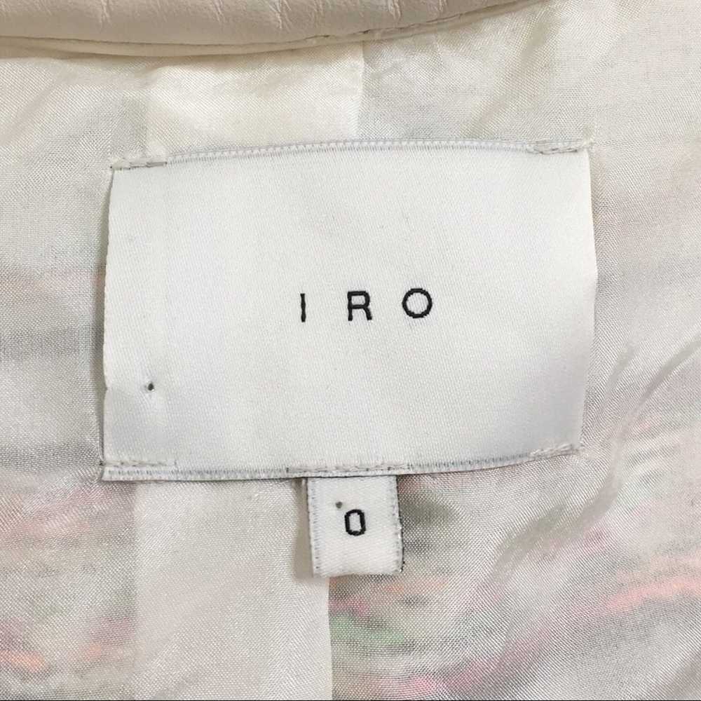 IRO Elomi Leather-trimmed Bouclé Jacket Size 0 - image 3