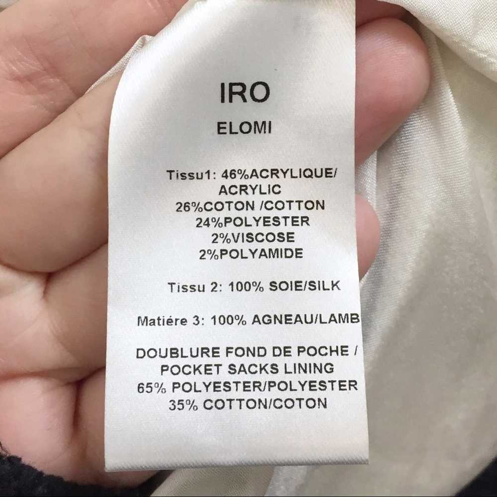 IRO Elomi Leather-trimmed Bouclé Jacket Size 0 - image 4