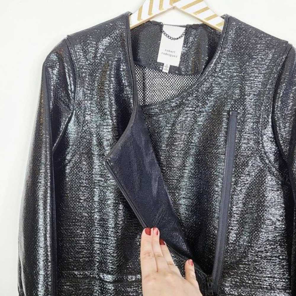 ROBERT RODRIGUEZ Wool Blend Shimmer Moto Jacket S… - image 7
