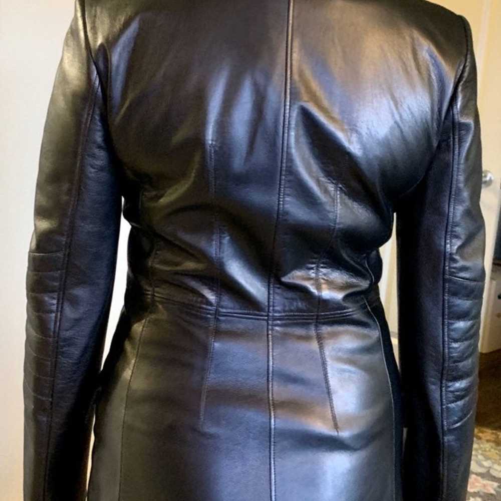 Womnes long leather jacket - image 2