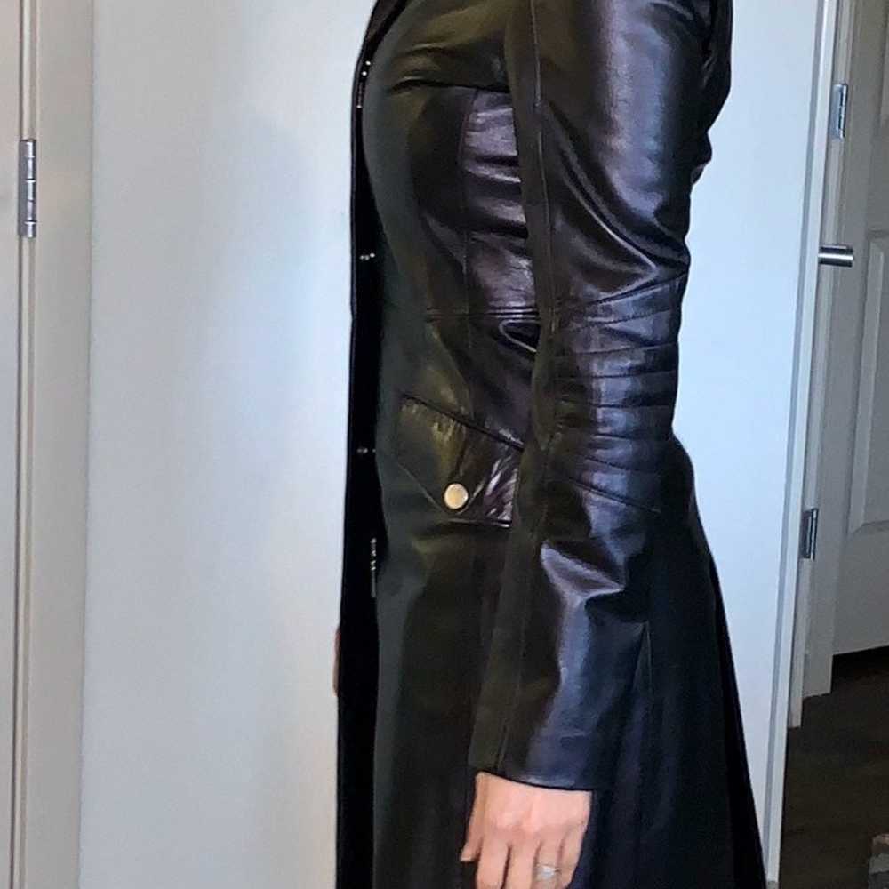 Womnes long leather jacket - image 3