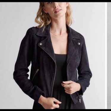 Quince 100% Suede Biker Jacket charcoal S - image 1