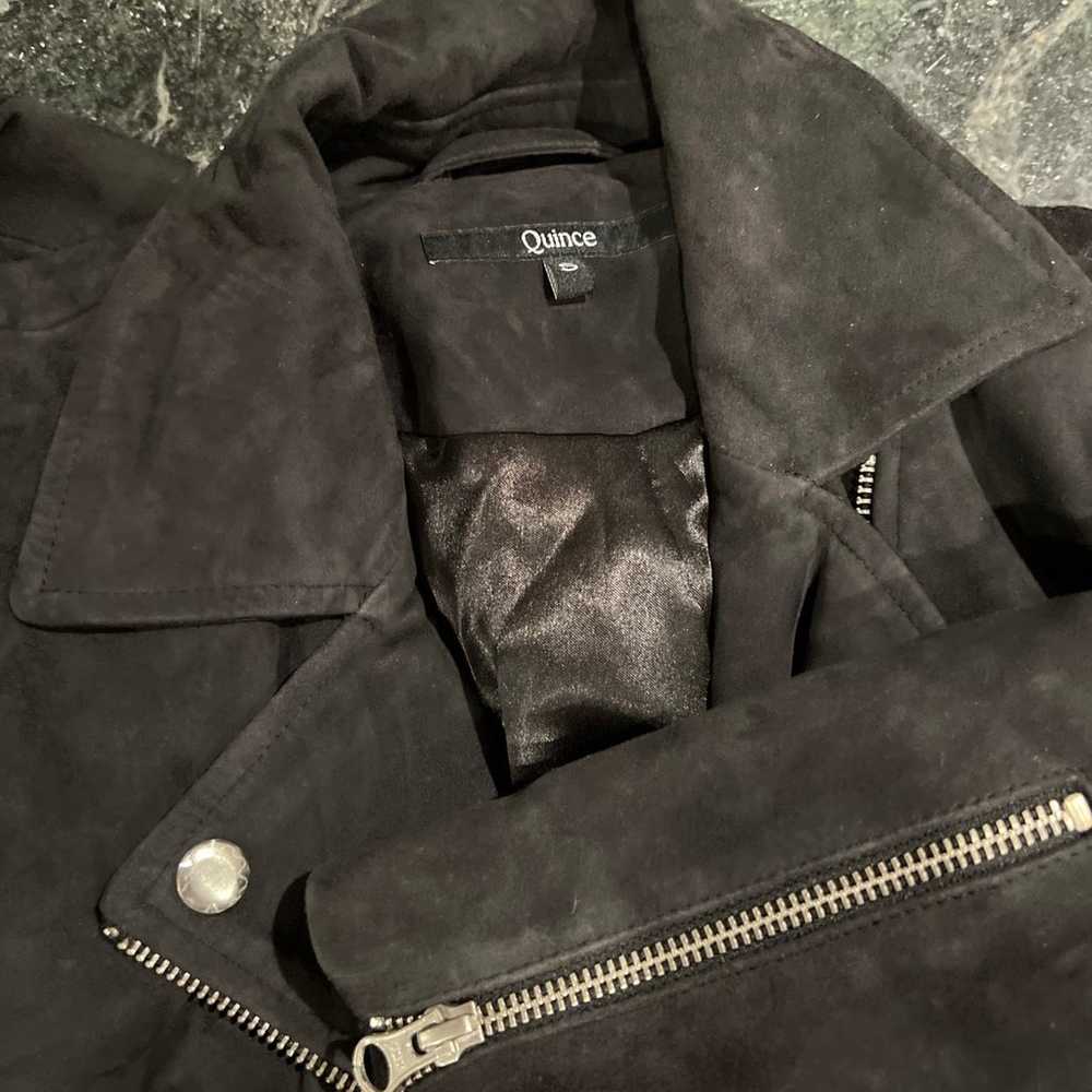 Quince 100% Suede Biker Jacket charcoal S - image 4